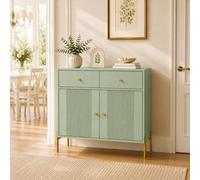 Homcom Modern Sideboard With 2 Drawers, And Adjustable Shelf, Light Green