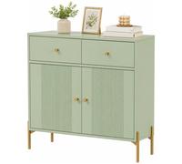 HOMCOM Modern Sideboard, Sideboard Storage Cabinet with 2 Drawers and Adjustable Shelf for Living Room, Light Green