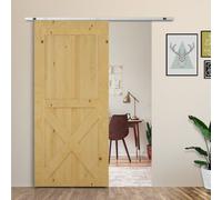 Homcom Modern Sliding Barn Door Hardware Kit Track System Gear Set Divider