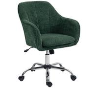 Portland Green Snow Flannel Height Adjustable Swivel Tub Chair - Size: Single - Grey - Wilko