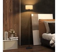 HOMCOM Floor Lamp with Double Layer Shade Foot Switch Black