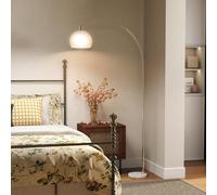 HOMCOM Modern Standing Lamp with Shade & Foot Switch, White