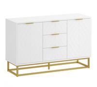 HOMCOM Modern Storage Cabinet Freestanding Cupboard with 3 Drawers for Dining Room, Living Room