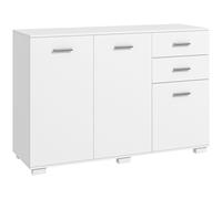 HOMCOM Sideboard, Modern Storage Cabinet with 2 Drawers, 3 Doors and Adjustable Shelves, Kitchen Cabinet for Living Room, Dining Room, White