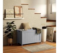 Modern Storage Chest with 2 Safety Hinges for Living Room, Entryway HOMCOM Grey One Size