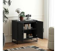 HOMCOM Modern Storage Cupboard with Adjustable Shelf & 2 Doors, Black HOMCOM Black