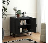 Homcom Modern Storage Cupboard With Adjustable Shelf And 2 Doors, Black