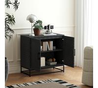 HOMCOM Modern Storage Cupboard with Adjustable Shelf and 2 Doors, Black