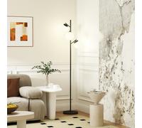 HOMCOM Modern Tree Floor Lamp with 3 Light, for Living Room Bedroom, Black