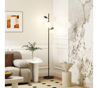 HOMCOM Modern Tree Floor Lamp with 3 Light, for Living Room Bedroom, Black