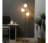 HOMCOM Modern Tree Floor Lamp with 3 Light, Living Room Bedroom, Gold