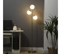 HOMCOM Modern Tree Floor Lamp with 3 Light, Living Room Bedroom, Gold