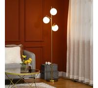 Homcom Modern Tree Floor Lamp With 3 Light, For Living Room Bedroom In Gold Gold