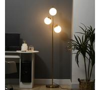 HOMCOM Modern Tree Floor Lamp with 3 Light, for Living Room Bedroom in Gold HOMCOM Gold