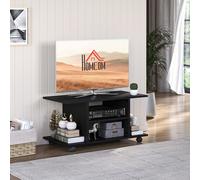 Mobile TV Stand Bookshelves in Black