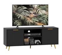 HOMCOM Modern TV Stand Cabinet with Storage for Living Room, Black