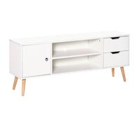 HOMCOM Modern TV Stand W/ Storage Shelf Media Console Table Entertainment Center - White