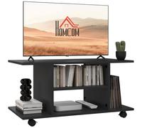 HOMCOM Modern TV Stand with Storage Shelves, Sleek Design for Living Rooms, Space-Saving, Black Aosom UK