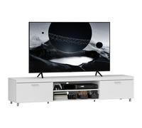 HOMCOM Modern TV unit Cabinet Entertainment Centre for TVs up to 90" w/ Cabinet Shelf for Living room Bedroom White Aosom UK