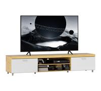 HOMCOM Modern Unit for TV w/ Cabinet Shelf for Living Room - Light Brown