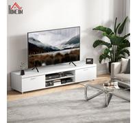 HOMCOM Modern Unit for TV w/ Cabinet Shelf for Living Room White - White