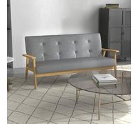 Homcom Modern Upholstery Sofa 3-Seater Couch With Button Tufted Backrest In Dark Grey Dark Grey One Size