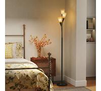 Homcom Modern Upright Floor Lamp With 3 Light, Steel Base For Living Room