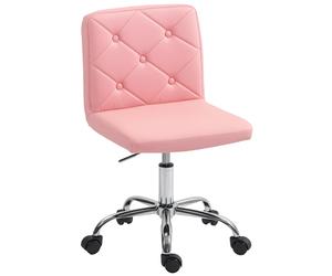 HOMCOM Modern Vanity Computer Desk Chair with Rolling Wheels