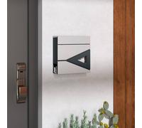 Homcom Modern Wall Mounted Post Box, Weatherproof Letterbox With Lock In Silver Silver One Size