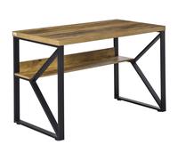 HOMCOM Modern Writing Desk, Computer Table for Home Office, PC Laptop Workstation with Storage Shelf, Wood Effect, Black/Brown Aosom UK