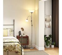 HOMCOM Mother-Child Floor Lamp Duo Light Steel Frame