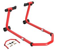 HOMCOM Motorcycle Stand, Front/Rear Paddock Stand, with 390 kg Weight Capacity, Red