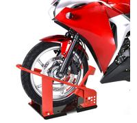 HOMCOM Motorcycle Wheel Chock 8-15.5 cm Metal Holder For Truck And Trailer