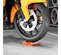 HOMCOM Motorcycle Wheel Roller Stand for Tyre Cleaning and Chain Lubrication, Orange