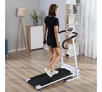 HOMCOM 1-10Km/h Folding Treadmill Home Running Fitness Machine White - White