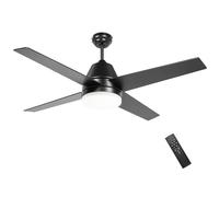 HOMCOM Mounting Reversible Ceiling Fan with Light, Remote, Black & Brown