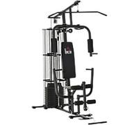 HOMCOM Multi-Exercise Gym Workout Station, 45Kg Weight Stack Training System, Full Body Fitness for Home Gym, Black