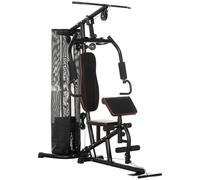 Multi-Functional Home Gym Workout Station with 45Kg Weight Stack HOMCOM Black One Size