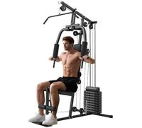 HOMCOM Multi Gym with Weights, Multifunction Home Gym Machine, 45kg Stack | Weight Stack, Full Body Workout, Strength Training