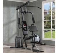 HOMCOM Multi Home Gym Machine with 45kg Weight Stack for Full Body Workout in Black | Size: Standard HOMCOM Black Standard