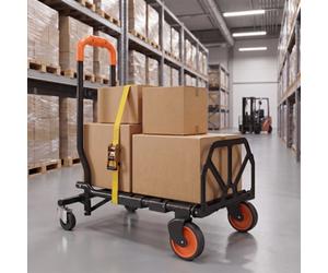 Homcom Multi-Purpose Foldable Trolley, Black And Orange