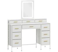 HOMCOM Multi-Storage Elegant Dressing Table, with LED Mirror - White