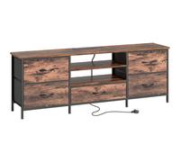 HOMCOM Multi-Storage Industrial TV Stand - Brown/Grey/Black