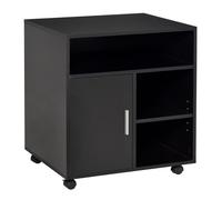 HOMCOM Multi-Storage Printer Stand Unit Office Desk Side Mobile Storage w/Wheels