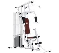 HOMCOM Multifunction Home Gym Weight Training Station Machine, White
