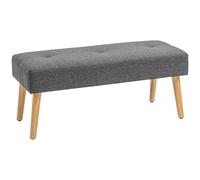 HOMCOM Multifunctional Bed End Bench Tufted Upholstered Shoe Bench Ottoman Footstool Linen Fabric for Entryway Living Room Grey | TJ Hughes White