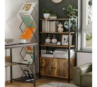 HOMCOM Multifunctional Bookshelf Storage Cabinet Bookcase w/ Shelves & Cupboard