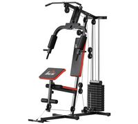 HOMCOM Multigym Station, with 66KG Weight Stack, for Strength Training, Black