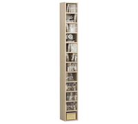 HOMCOM Media Storage Cabinet CD Shelf Organizer Tower Rack with 12 Cubes