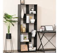 HOMCOM Multipurpose 8-Grid Bookshelf Decorative Shelf, Bathroom, Kitchen - Black